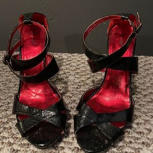 Women’s Leather Strappey Open Toe Heel